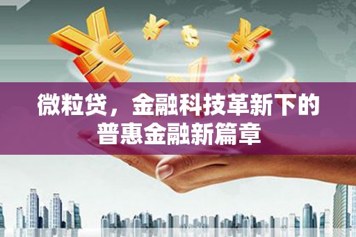 双滦微粒贷，金融科技革新下的普惠金融新篇章