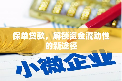 双滦保单贷款，解锁资金流动性的新途径
