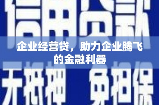 双滦企业经营贷，助力企业腾飞的金融利器