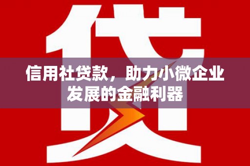 双滦信用社贷款，助力小微企业发展的金融利器