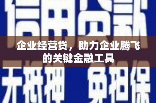 双滦企业经营贷，助力企业腾飞的关键金融工具