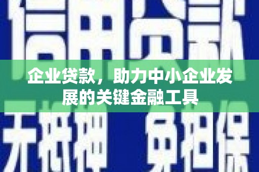 双滦企业贷款，助力中小企业发展的关键金融工具