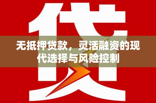双滦无抵押贷款，灵活融资的现代选择与风险控制