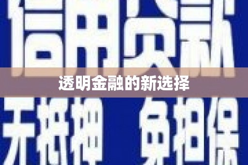 双滦透明金融的新选择